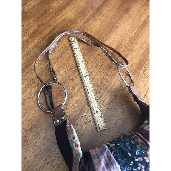 Small Patchwork Relic Shoulder Bag With Zipper Magnetic Button Clip Adorable - Picture 9 of 9